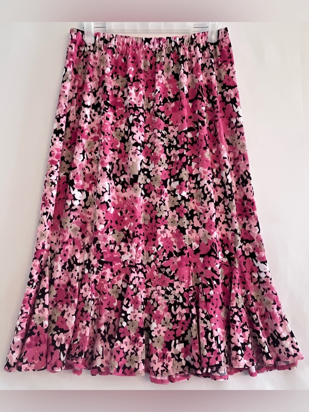 🌸 TanJay Petite Pink Floral Coquette Midi Skirt 8P